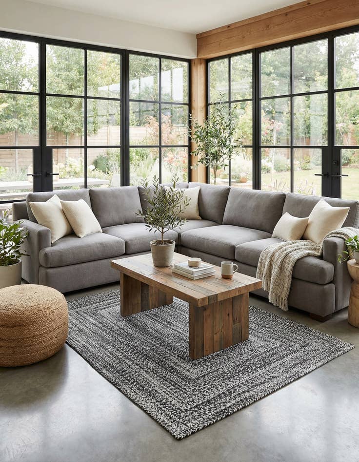 Detail image of 4' 1 x 6' 1 Easy-Clean Eco Verse Washable Indoor / Outdoor Rug