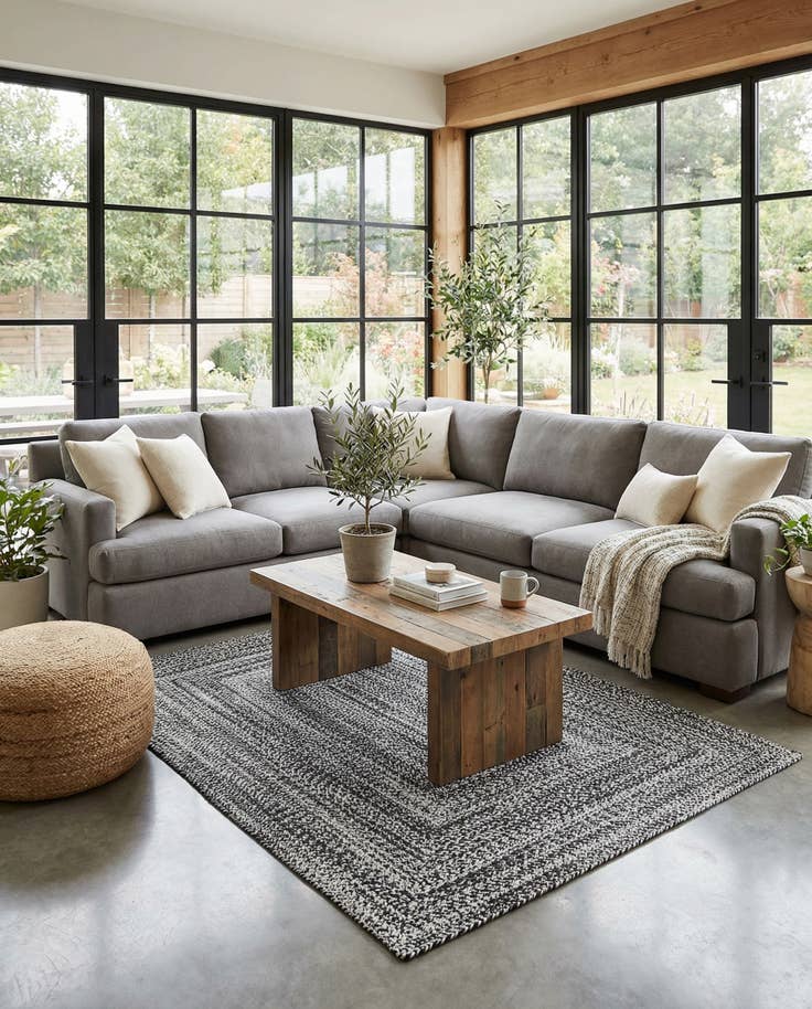 Detail image of 4' 1 x 6' 1 Easy-Clean Eco Verse Washable Indoor / Outdoor Rug
