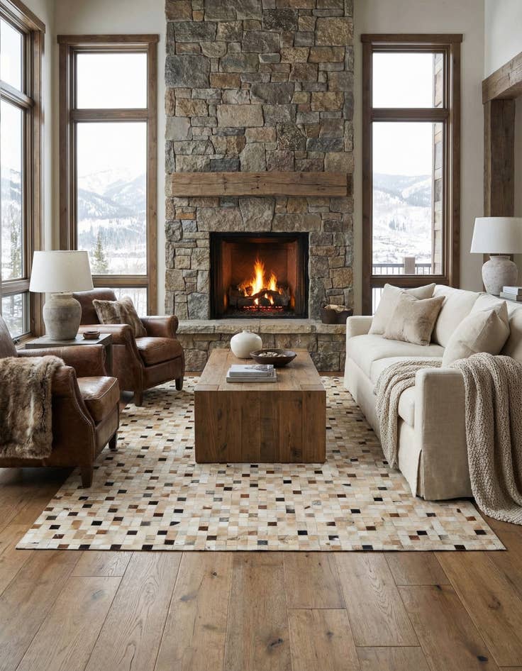 Detail image of  8' x 9' 11 Cowhide - Patchwork Rug