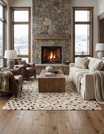 8' x 9' 11 Cowhide - Patchwork Rug