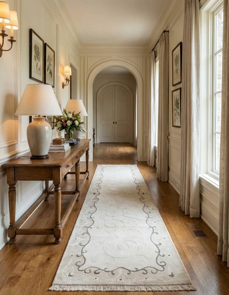 Detail image of 2' 8 x 9' 9 Hand Knotted Darya Wool Runner Rug