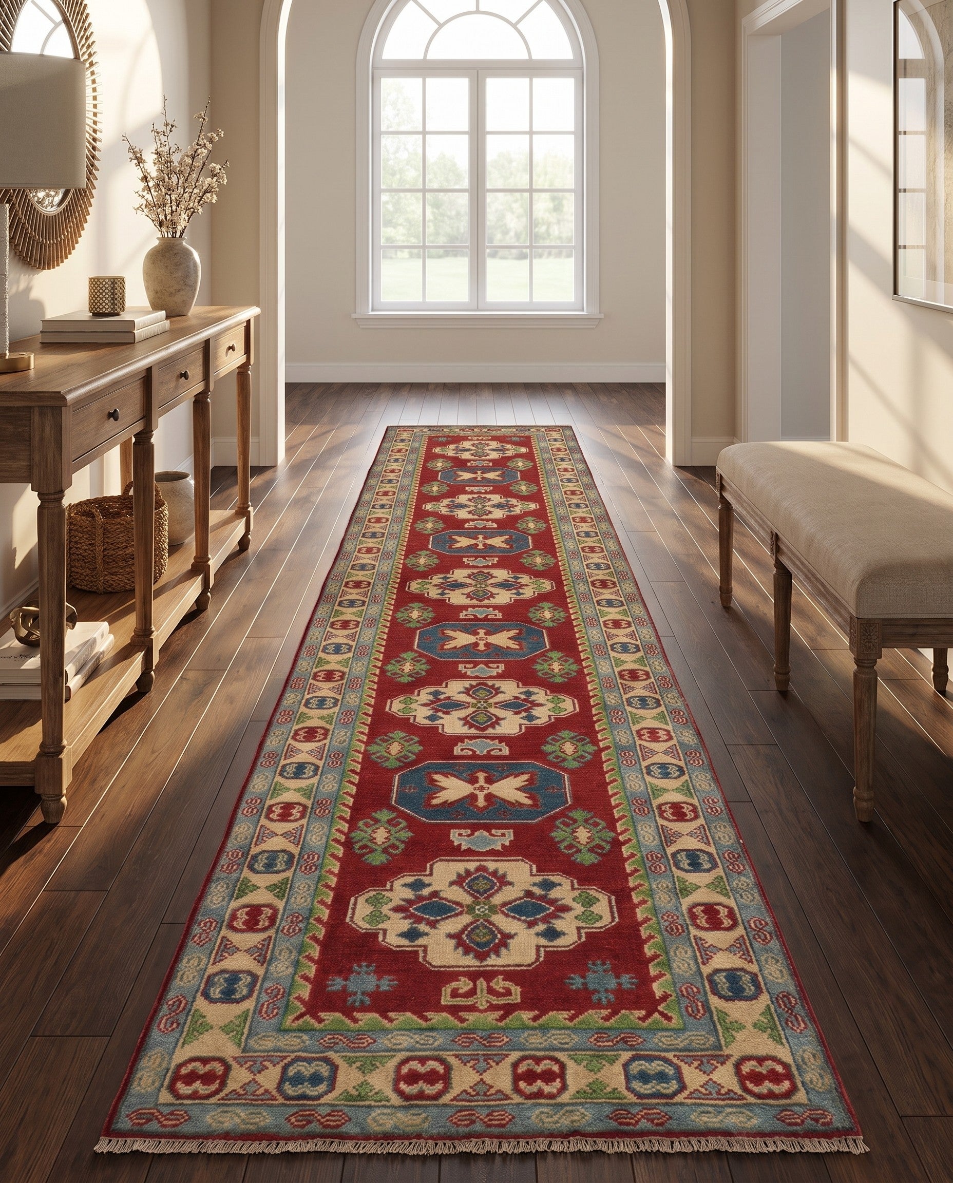 2' 9 x 12' 11 Hand Knotted Kazak Runner Rug
