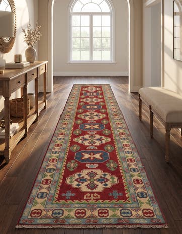 2' 9 x 12' 11 Hand Knotted Kazak Runner Rug