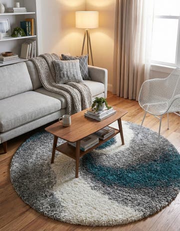 5' 3 x 5' 3 Soft Touch Shag Round Rug