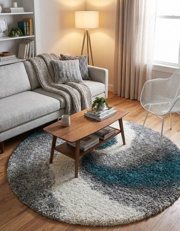 5' 3 x 5' 3 Soft Touch Shag Round Rug