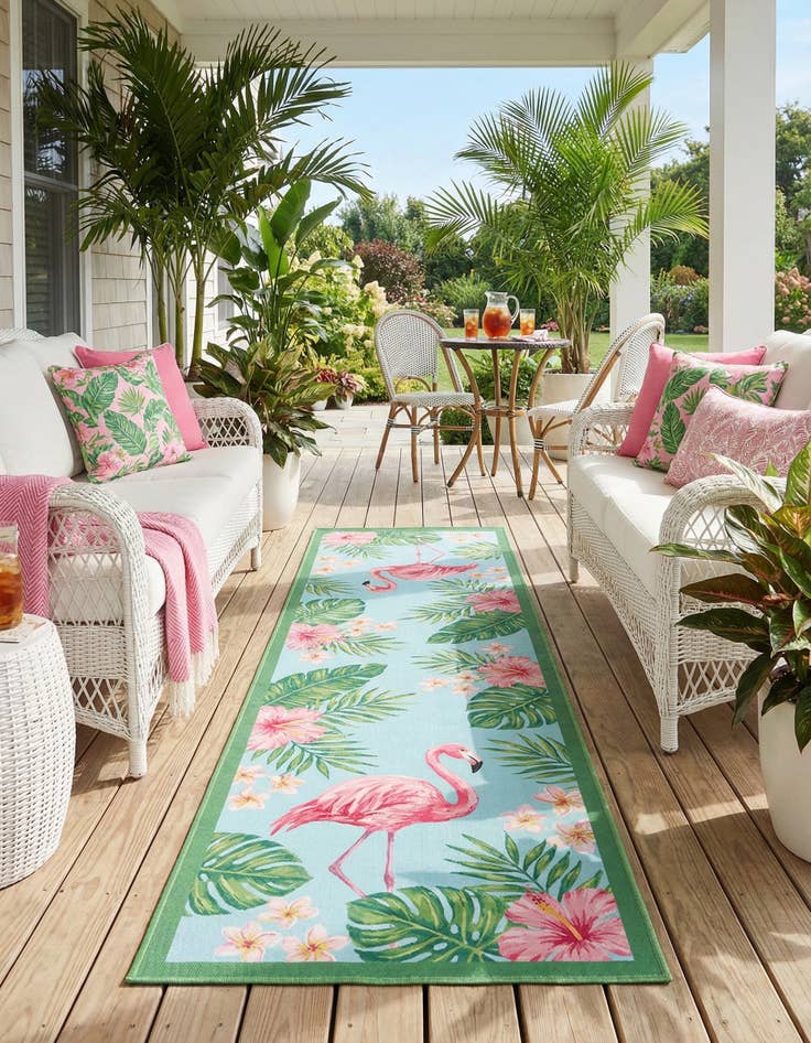 Detail image of 2' x 10'  Washable Jill Zarin Caribbean Indoor / Outdoor Runner Rug