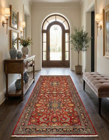 2' 7 x 6' 6 Hand Knotted Qom Persian Runner Rug