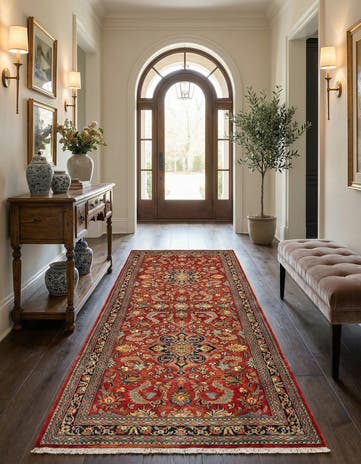 2' 7 x 6' 6 Hand Knotted Qom Persian Runner Rug