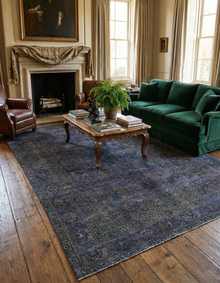 Detail image of 9' 5 x 12' 7  Hand Knotted Ultra Vintage Persian Wool Rug