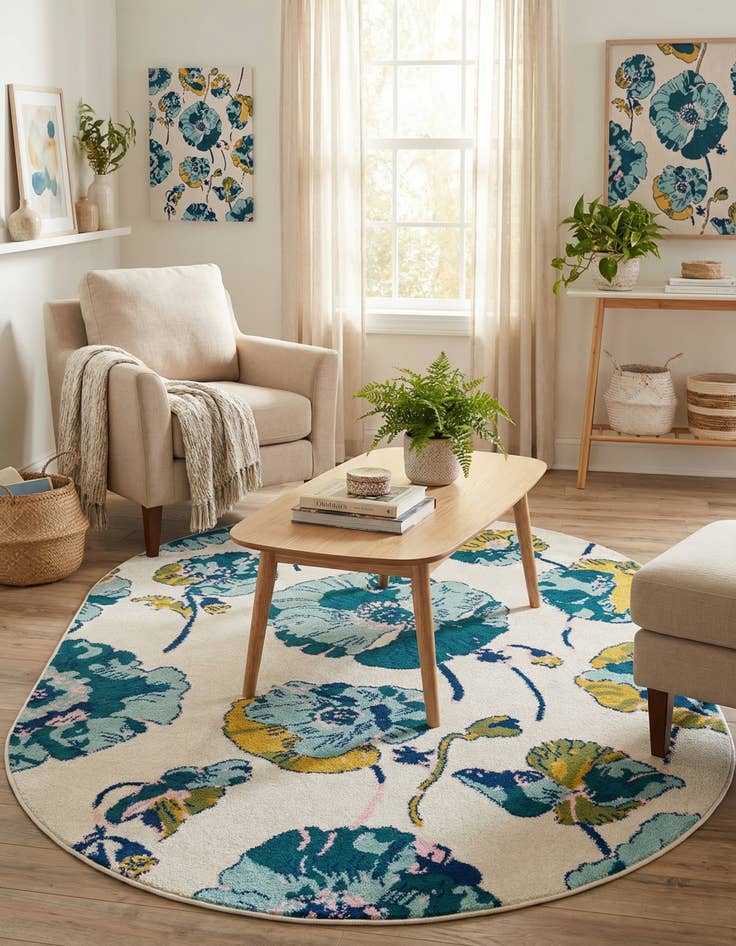 Detail image of 5' 3 x 7' 10 Bloom Oval Rug