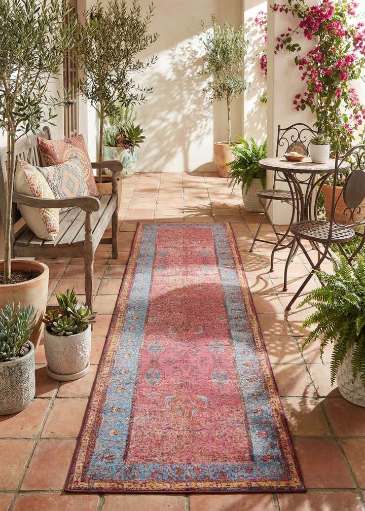 2' 7 x 12' Easy-Clean Traditional Indoor / Outdoor Runner Rug