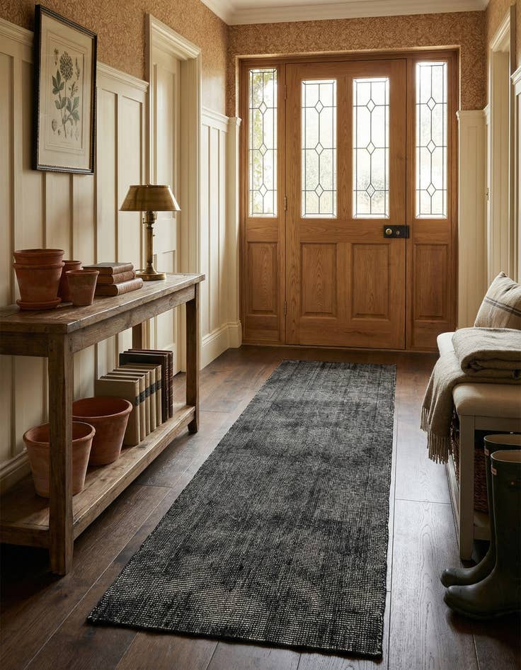 Detail image of 2' 7 x 12'  Hand Woven Jill Zarin English Manor Farmhouse Wool Runner Rug