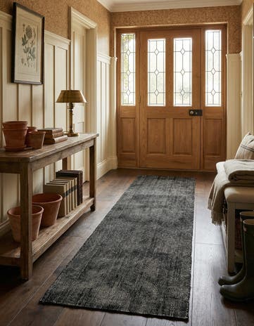 Blackberry Hand Woven Jill Zarin English Manor Farmhouse Wool Runner Rug