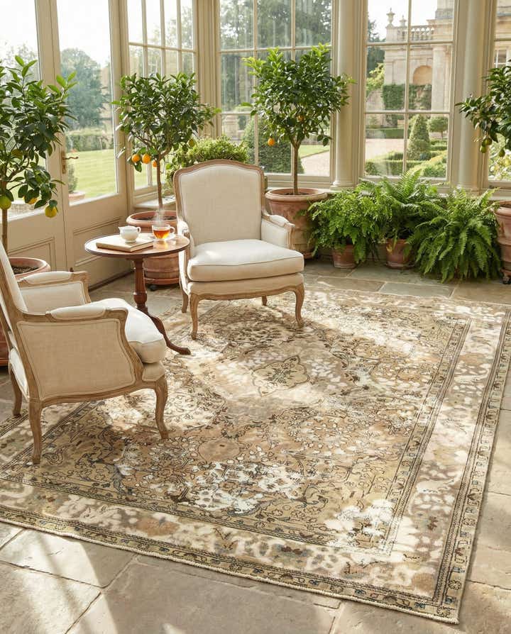 6' 6 x 9' 10 Hand Knotted Vintage Royal Persian Wool Rug