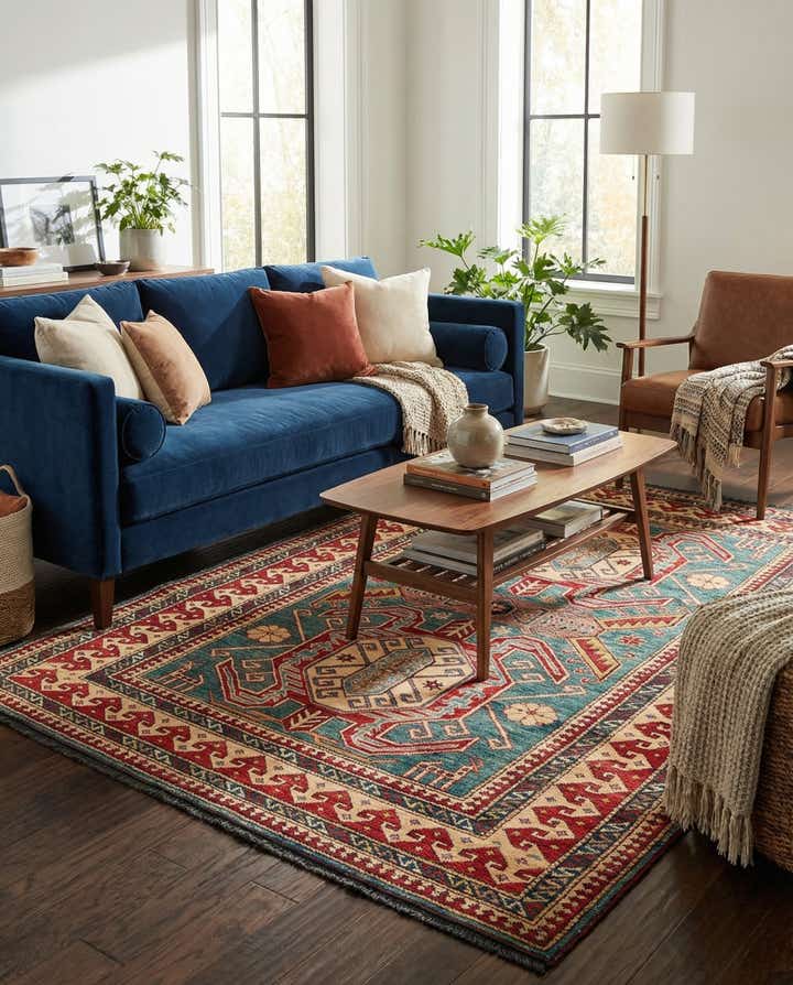 5' 2 x 6' 4 Hand Knotted Kazak Wool Rug