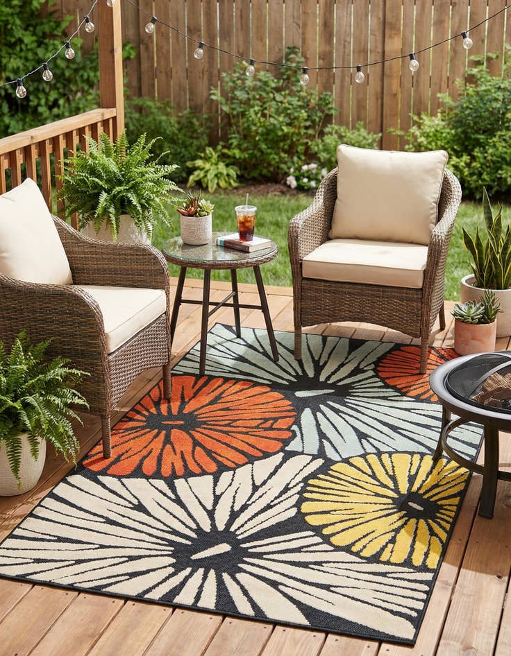 Detail image of 5' 3 x 8'  Washable Casablanca Indoor / Outdoor Rug