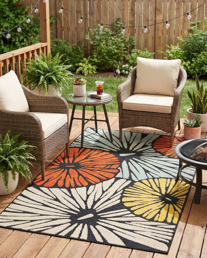 5' 3 x 8' Easy-Clean Casablanca Indoor / Outdoor Rug
