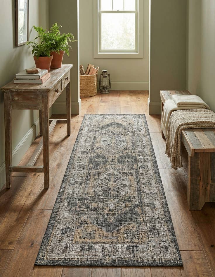 Detail image of 2' x 5' 3  Washable Traditional Indoor / Outdoor Runner Rug