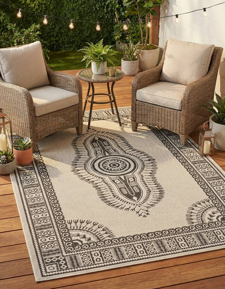 Detail image of 6' x 9' Easy-Clean Traditional Indoor / Outdoor Rug