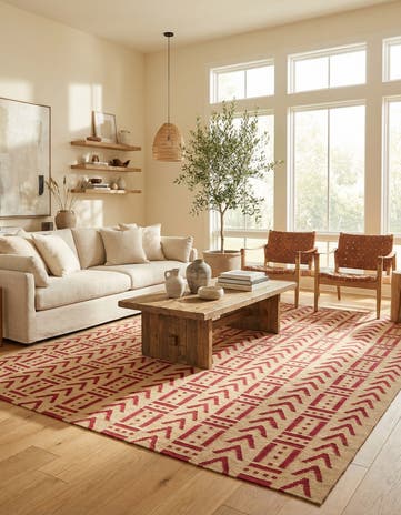 6' 9 x 9' 9 Hand Woven Kilim Modern Wool Rug