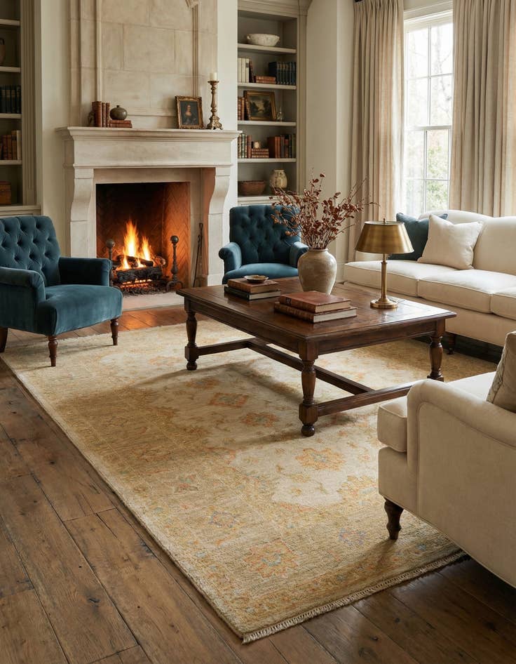 Detail image of  4' 11 x 6' 6 Kaizar Wool Rug