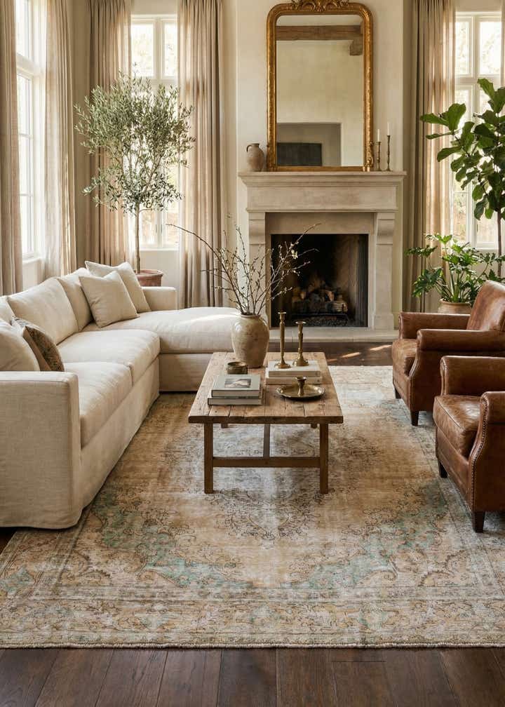 9' 8 x 12' 9 Hand Knotted Ultra Vintage Persian Wool Rug