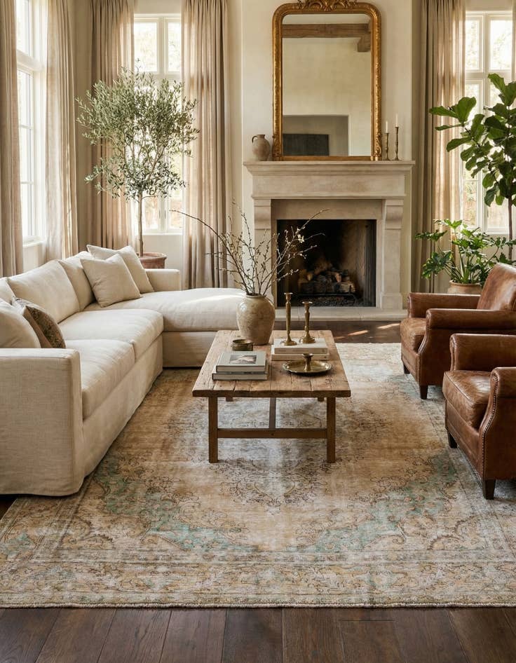 Detail image of 9' 8 x 12' 9 Hand Knotted Ultra Vintage Persian Wool Rug