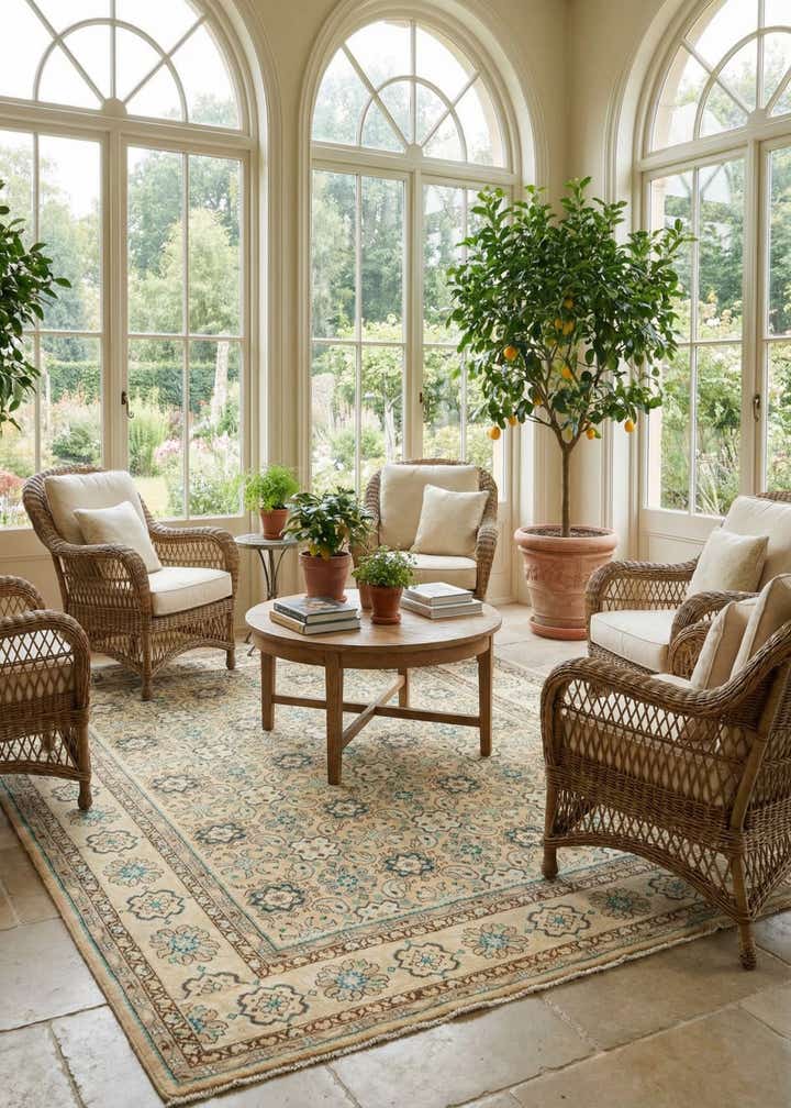 9' 8 x 12' 7 Hand Knotted Farahan Persian Wool Rug