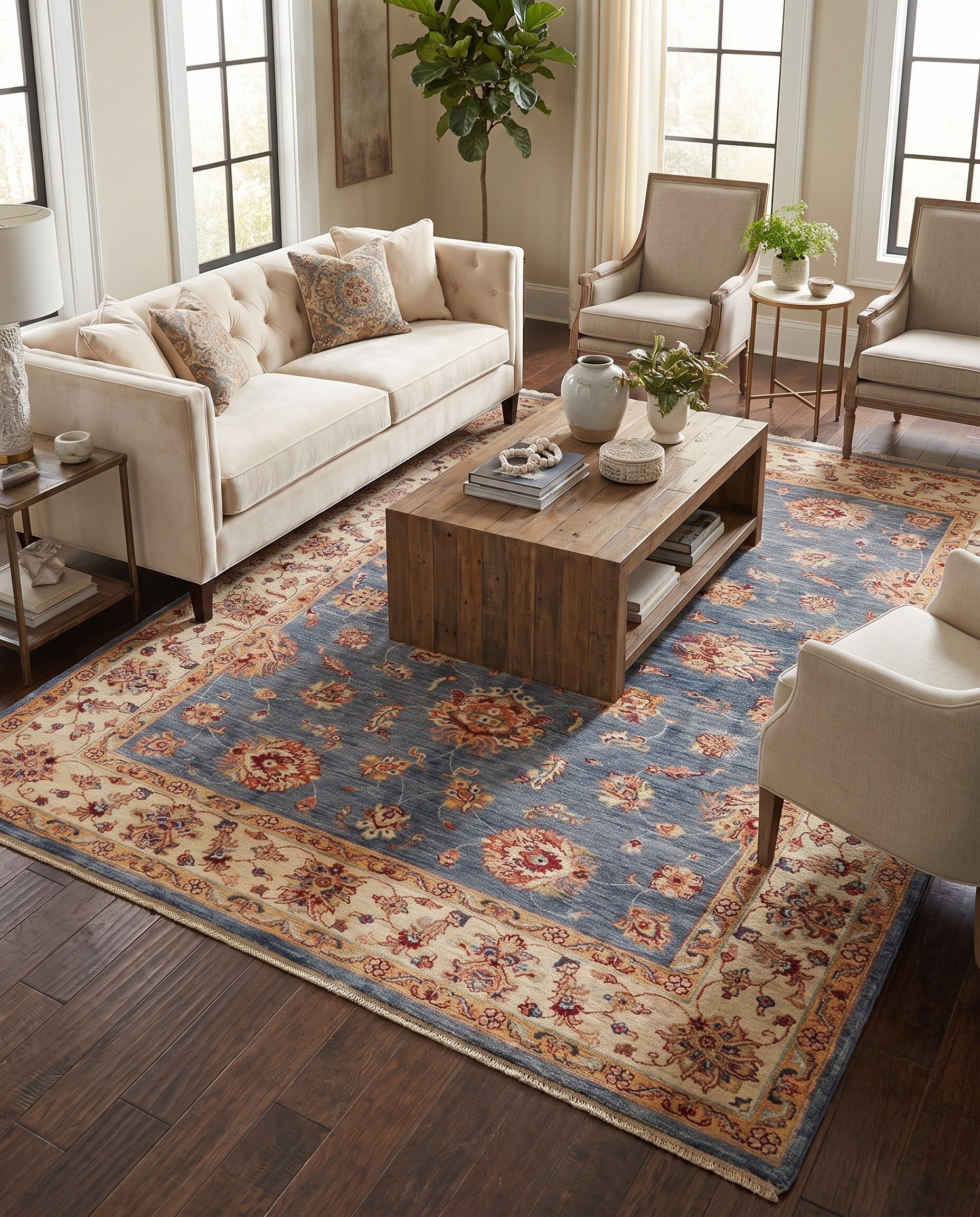 5' 11 x 8' 4 Hand Knotted Ziegler Rug