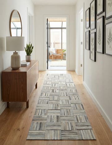 2' 2 x 8' Cowhide Leather Runner Rug