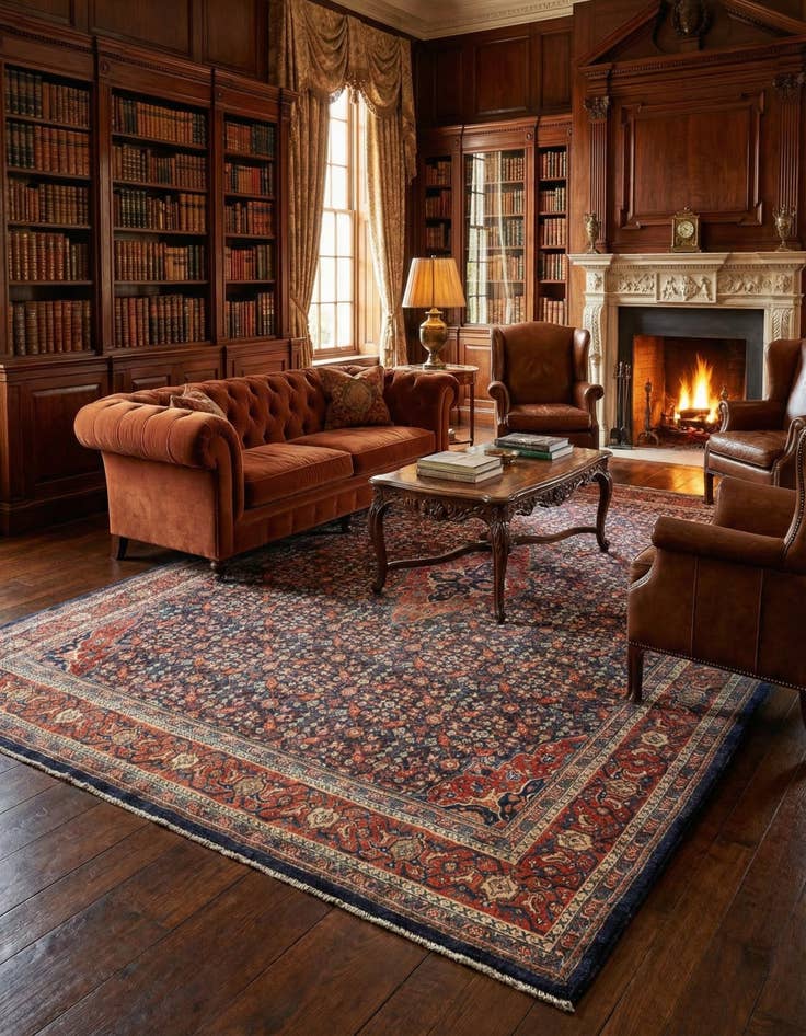 Detail image of 7' 1 x 10' 7 Sarouk Wool Rug