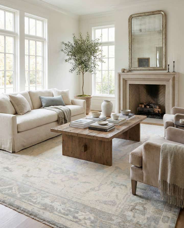 8' 3 x 10' 3 Hand Knotted Oushak Wool Rug