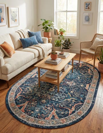 Navy Blue Lola Oval Rug