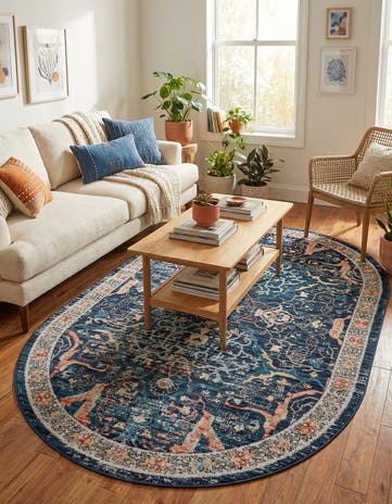 Navy Blue Lola Oval Rug