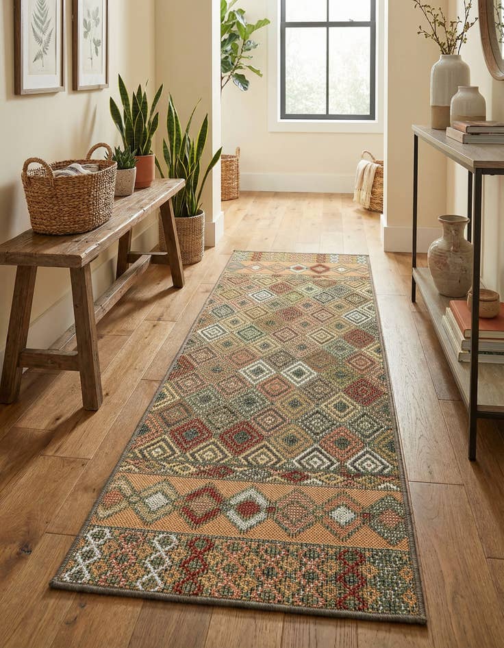 Detail image of 2' x 6'  Washable Baja Indoor / Outdoor Runner Rug