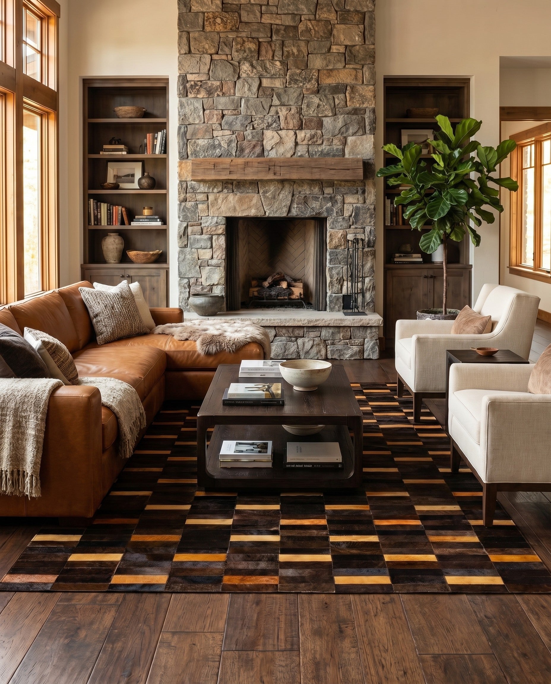 5' 1 x 8' Cowhide - Patchwork Rug