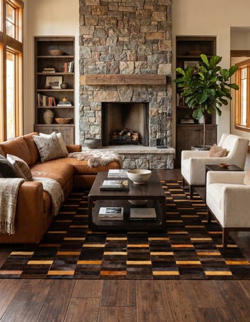 5' 1 x 8' Cowhide - Patchwork Rug