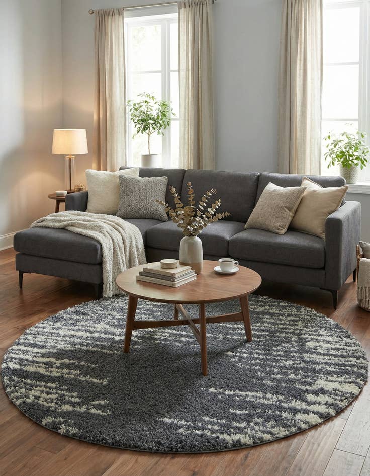 Detail image of  7' x 7' Serenity Shag Round Rug