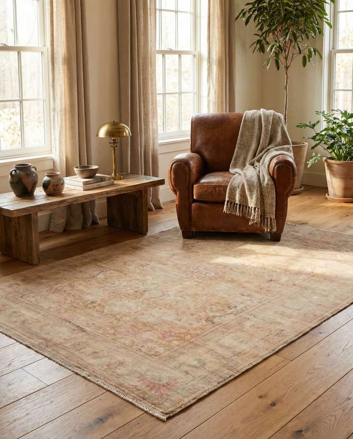 4' x 5' 9 Hand Knotted Ultra Vintage Persian Wool Rug