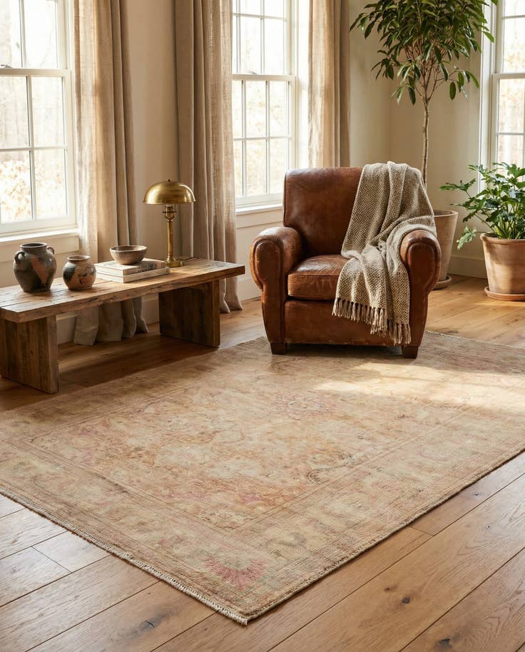 Detail image of 4' x 5' 9 Hand Knotted Ultra Vintage Persian Wool Rug