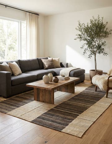4' 10 x 6' 1 Hand Woven Kilim Modern Wool Rug