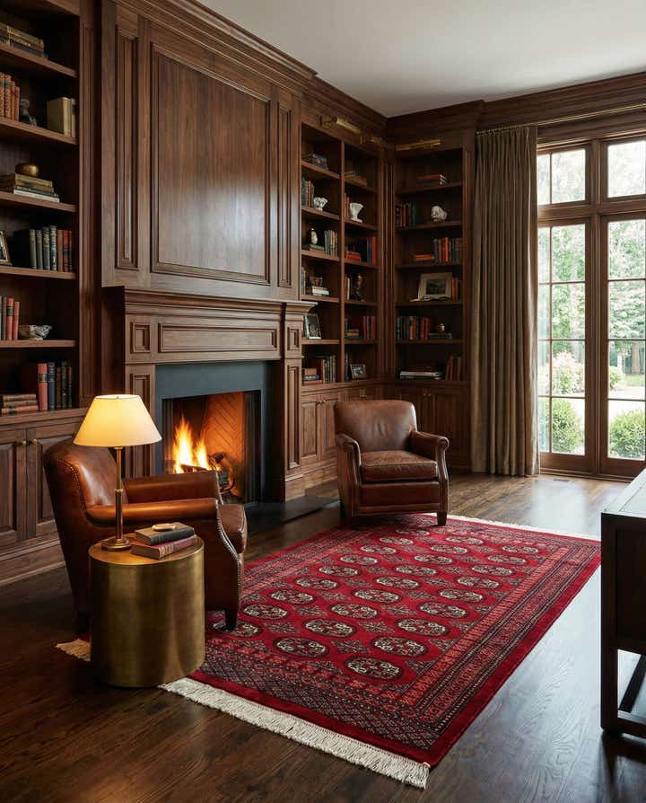 4' x 6' 2 Hand Knotted Torkaman Persian Wool Rug