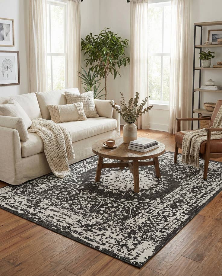 Detail image of 10' x 14' Easy-Clean Traditional Indoor / Outdoor Rug