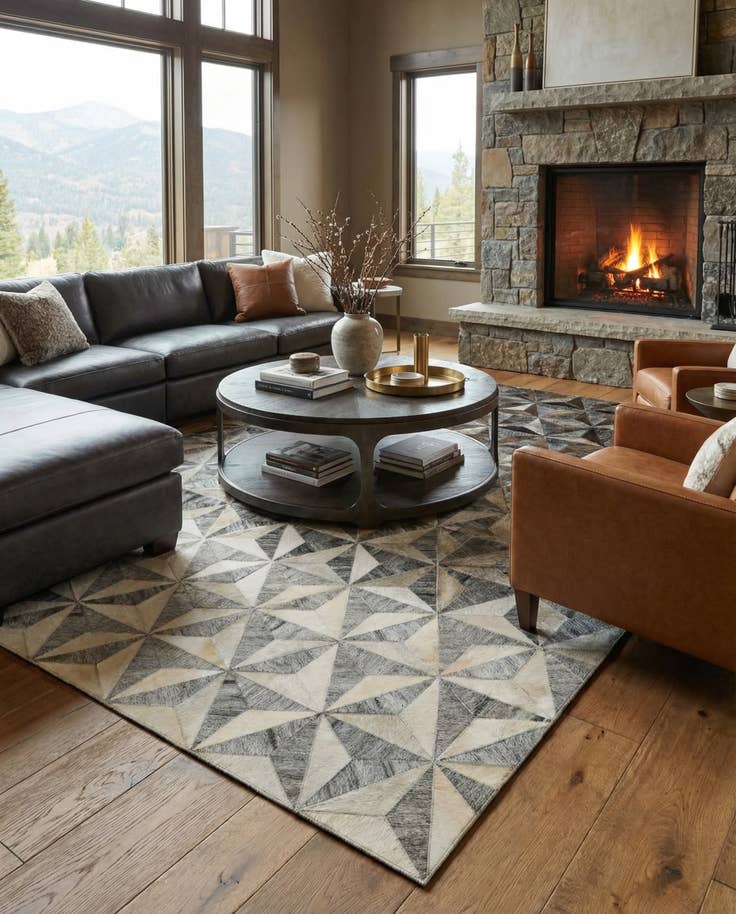 Detail image of 5' x 7' 9 Cowhide - Patchwork Rug