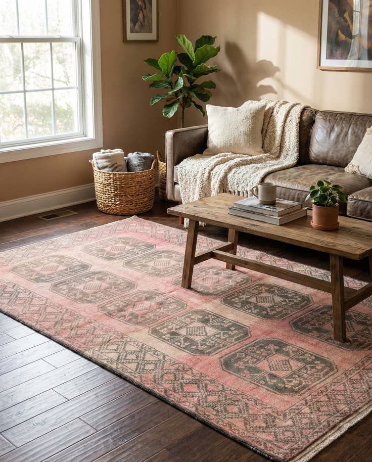 Detail image of 3' 9 x 6' 5 Hand Knotted Ultra Vintage Persian Wool Rug