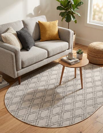 Sandy Beige Arlo Oval Rug