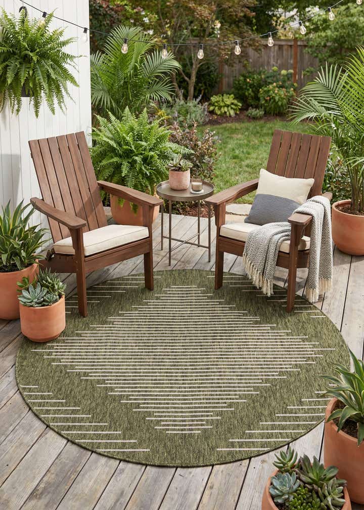 6' x 6' Easy-Clean Modern Indoor / Outdoor Round Rug