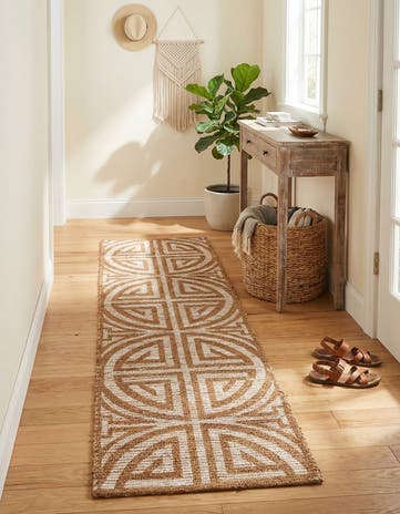 2' 2 x 6' 1 Hand Woven Chenille Jute Runner Rug