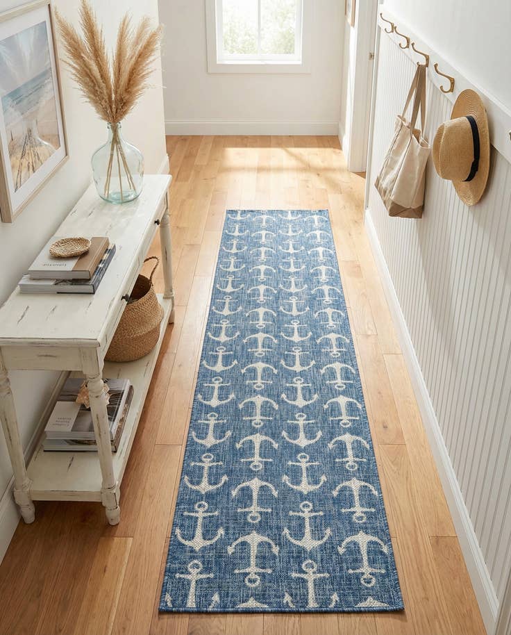 Detail image of 2' 7 x 12' Easy-Clean Coastal Indoor / Outdoor Runner Rug