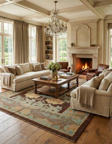 10' 9 x 15' 2 Hand Knotted Oushak Wool Rug